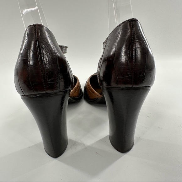 Nine West heels size 9 brown tan leather brogue vintage steampunk y2k 2000s - Picture 5 of 15